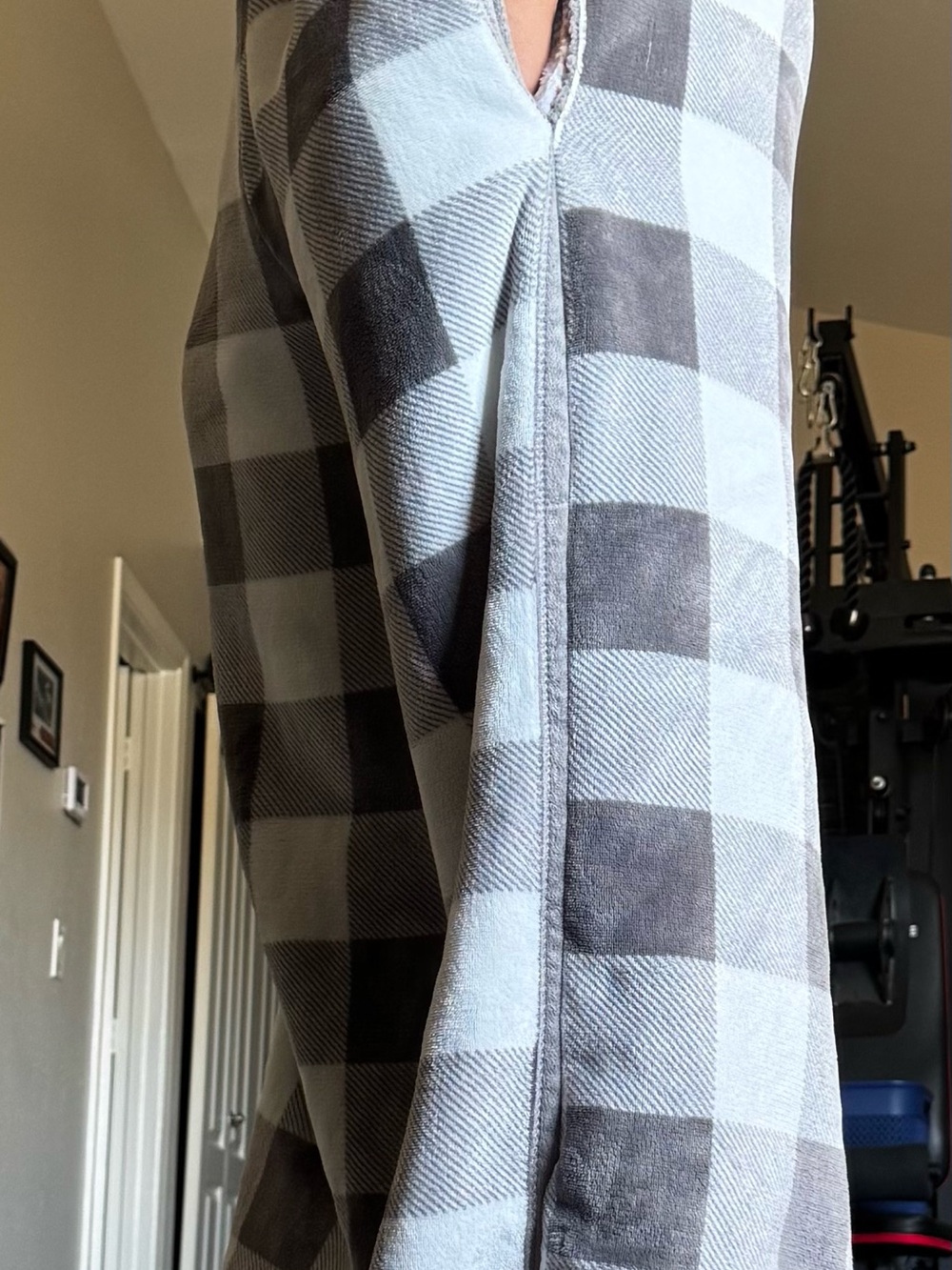 Upcycled baggy pajama pants/sweatpants from blanket made by me